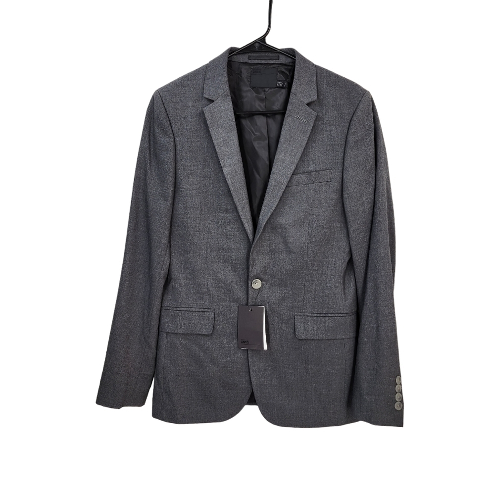 Asos Men's Single Breasted Grey Suit Jacket - 36R